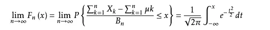 对任意x，随机变量Yn的分布函数Fn(x)，满足：